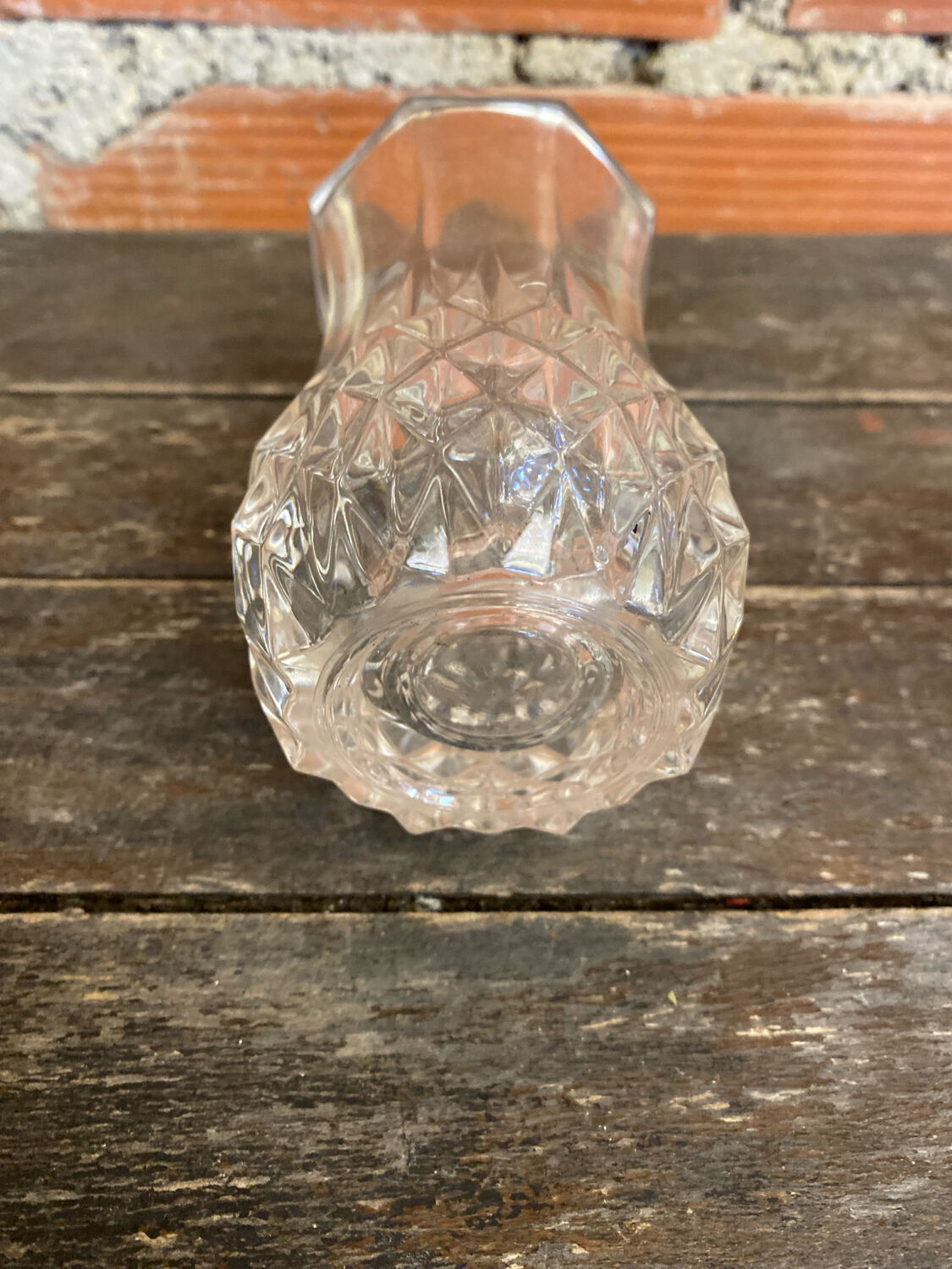 Ancient crystal d'arques vase model longchamp médicis moulded glass vintage