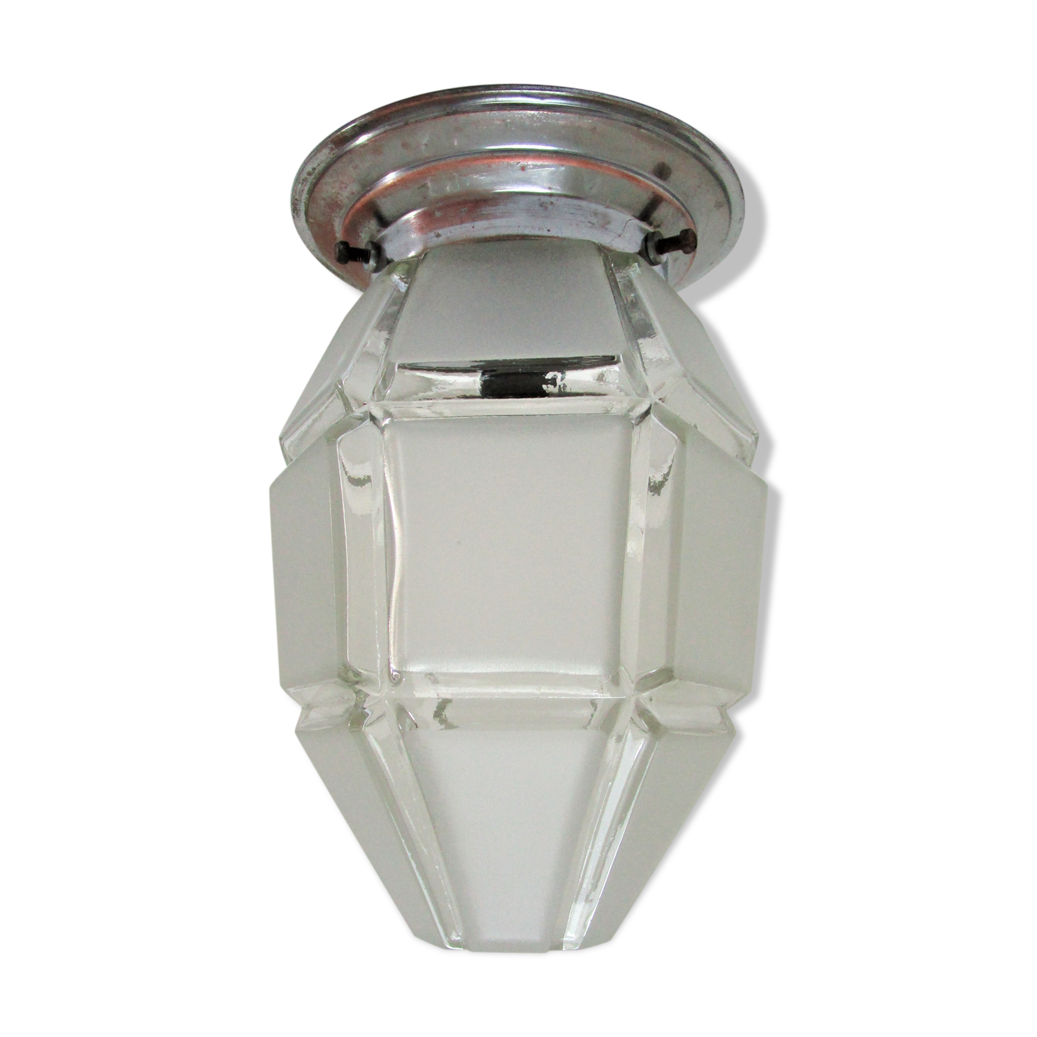 Art deco ceiling frosted and transparent 1930s glass