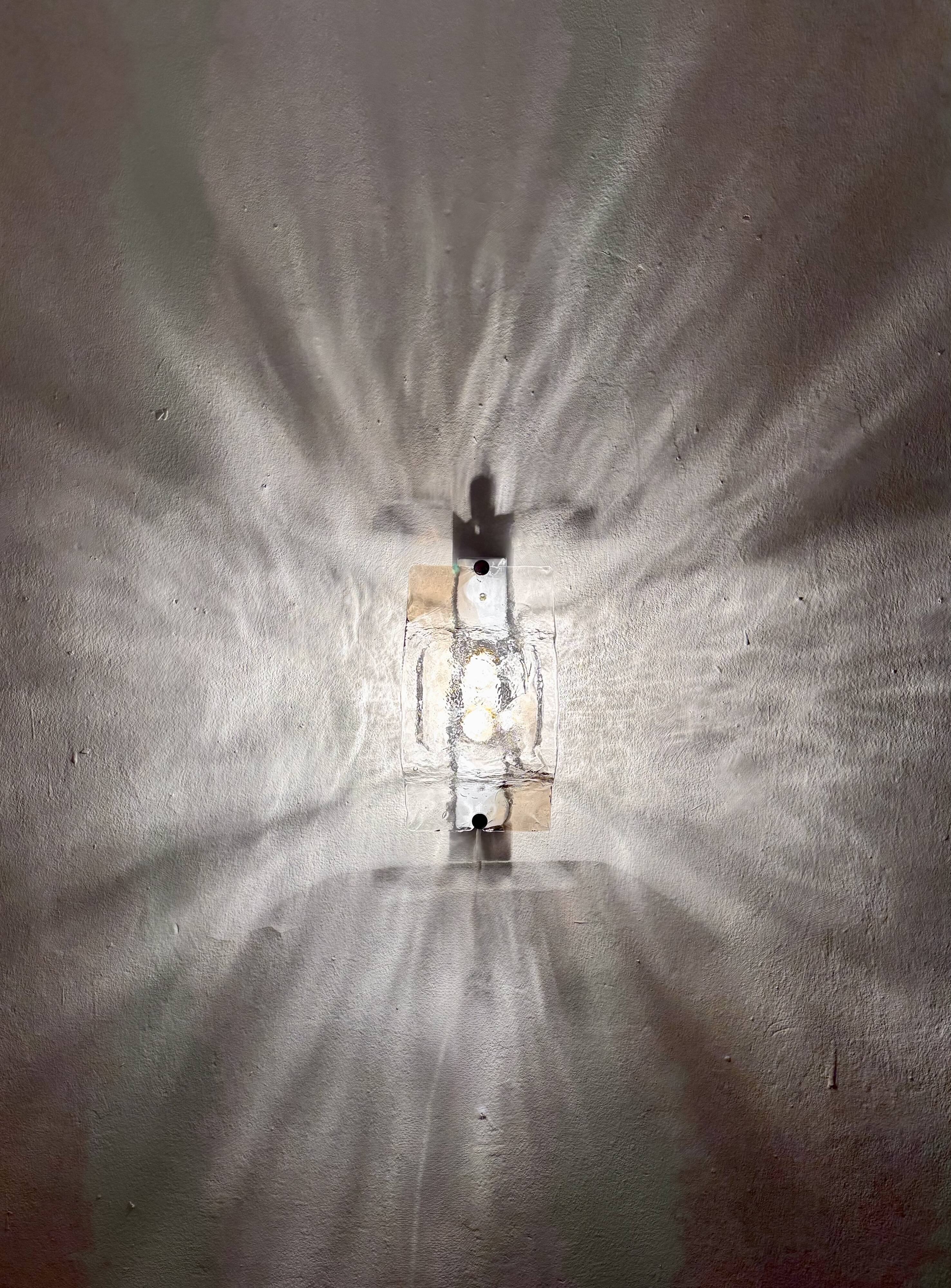 Set of 2 Murano Glass Wall or Ceiling Lamps by Carlo Nason for Mazzega