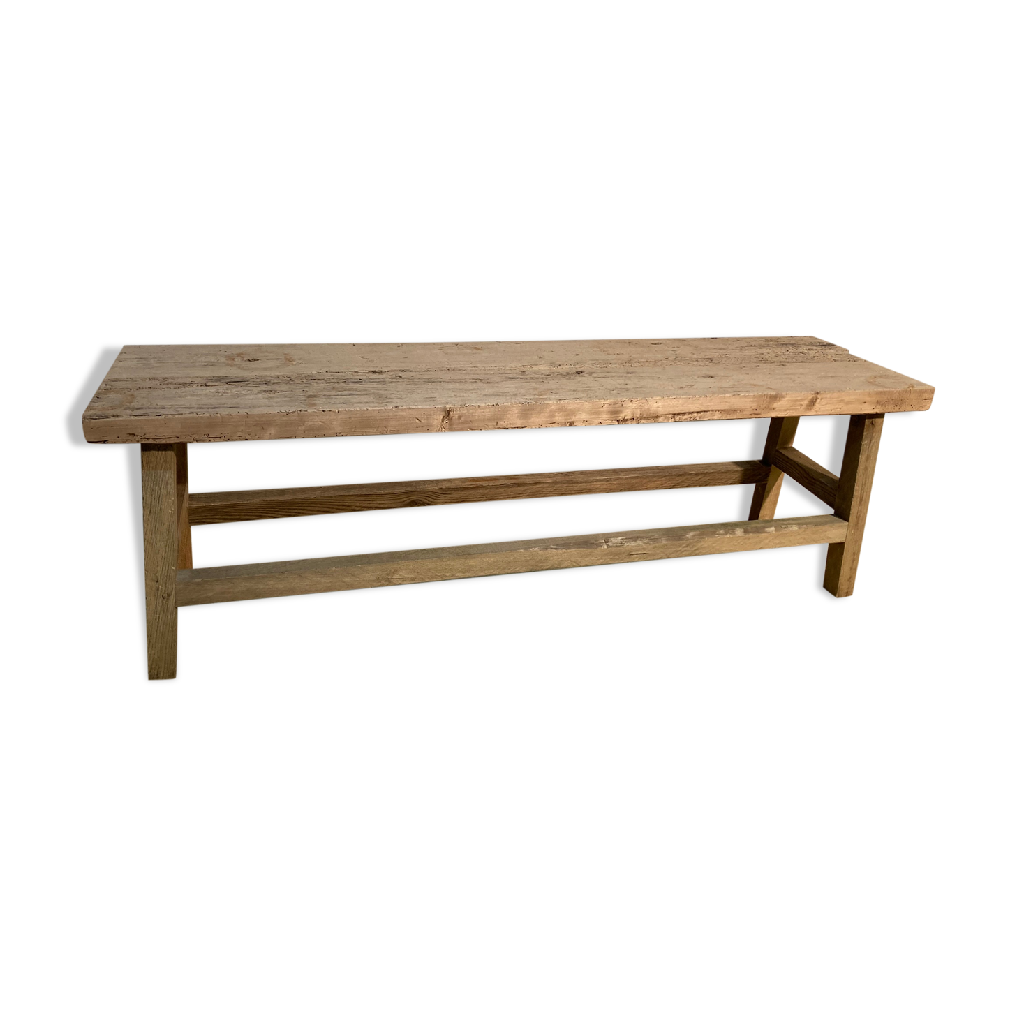 Banc ancien en bois brut