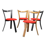 4 chaises en bois, années 1970