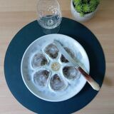 6 St Amand oyster/shellfish slushie plates, 1950s
