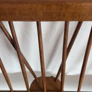 Vintage mid-century slatted bench from the 1960s.