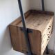 Large shelf drawers wood fir / metal 67 x 200 cm