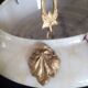 Art Deco brass and marbled glass chandelier, 1950s - 1960s