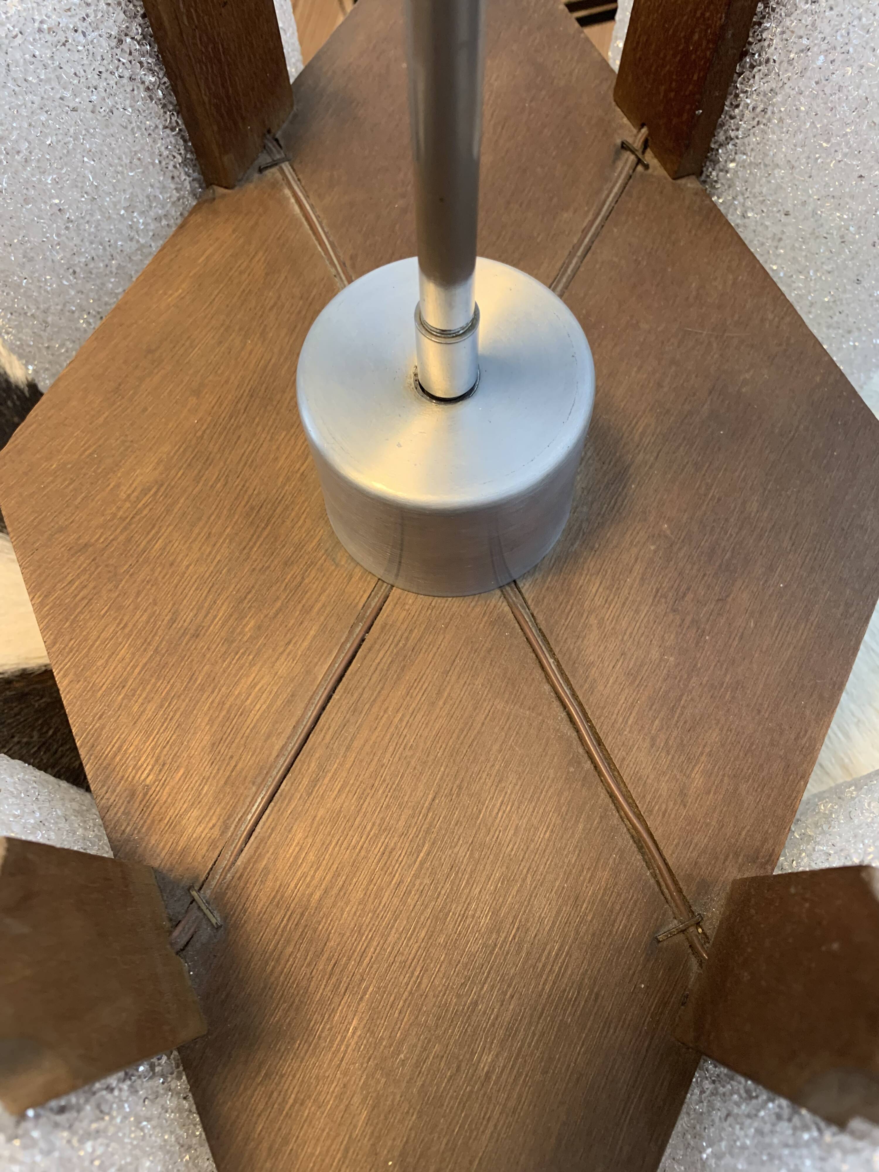 Scandinavian chandelier perspex and wood