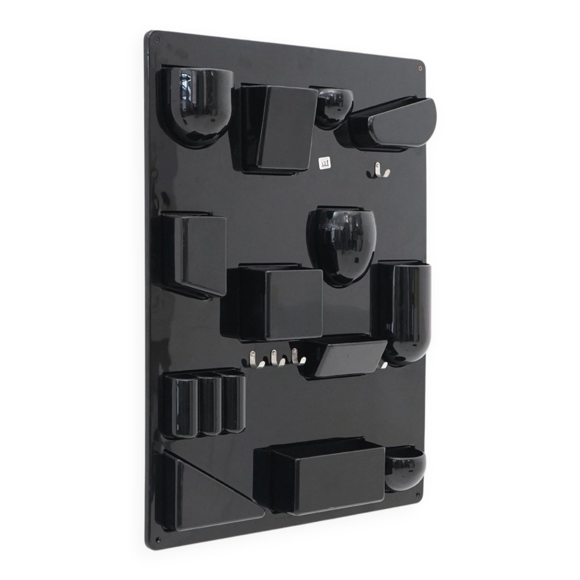 Wall organiser plateau Uten.Silo black by Dorothee Maurer Becker for Design M, 1960s