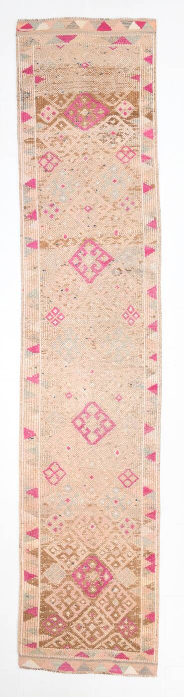 3x12 Turkish Vintage Runner Rug, 80x377Cm