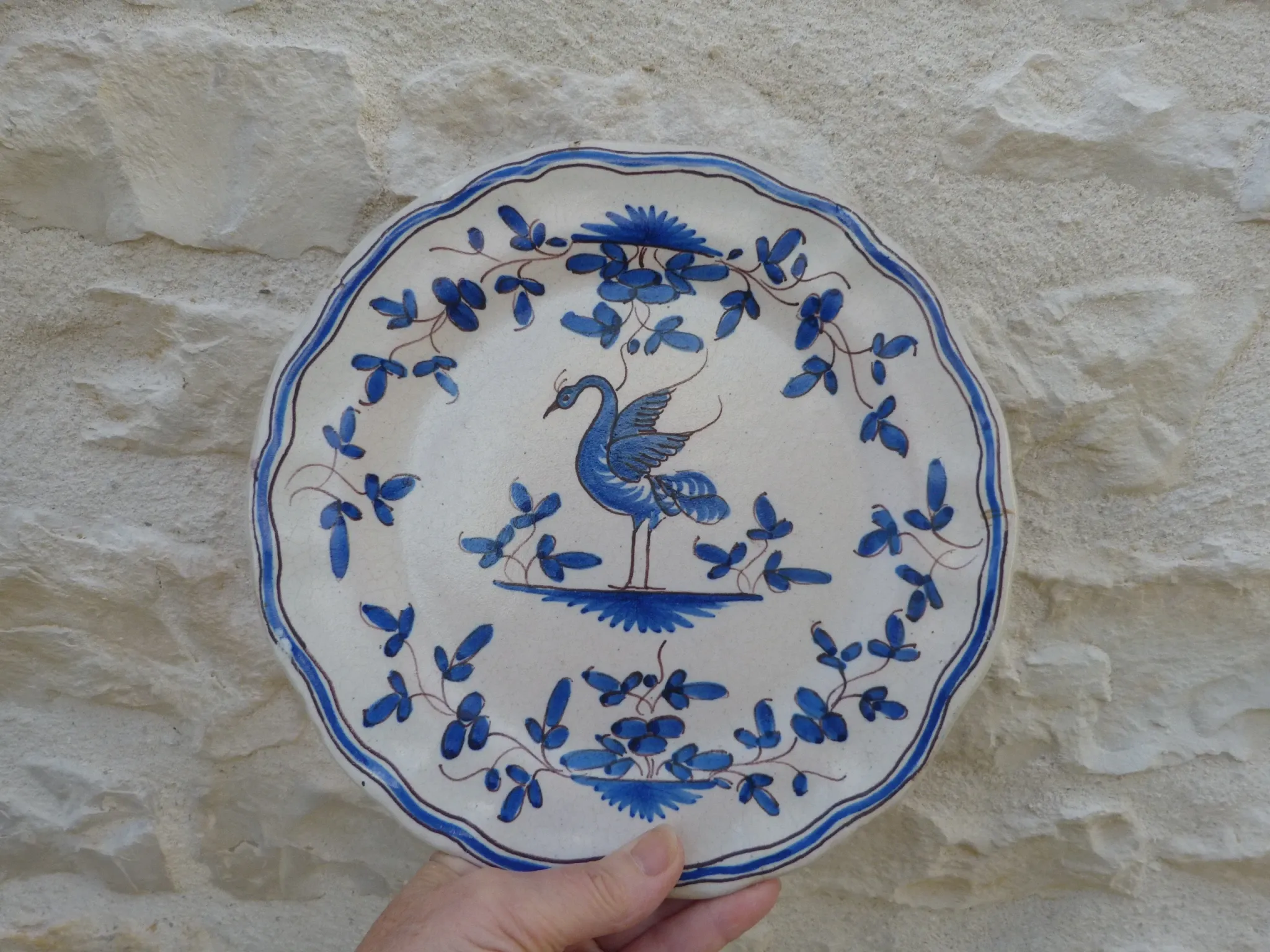 Assiette Tolosane oiseau bleu