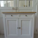 Small Louis Philippe sideboard of beautiful craftsmanship re-enchanted in pearl gray.