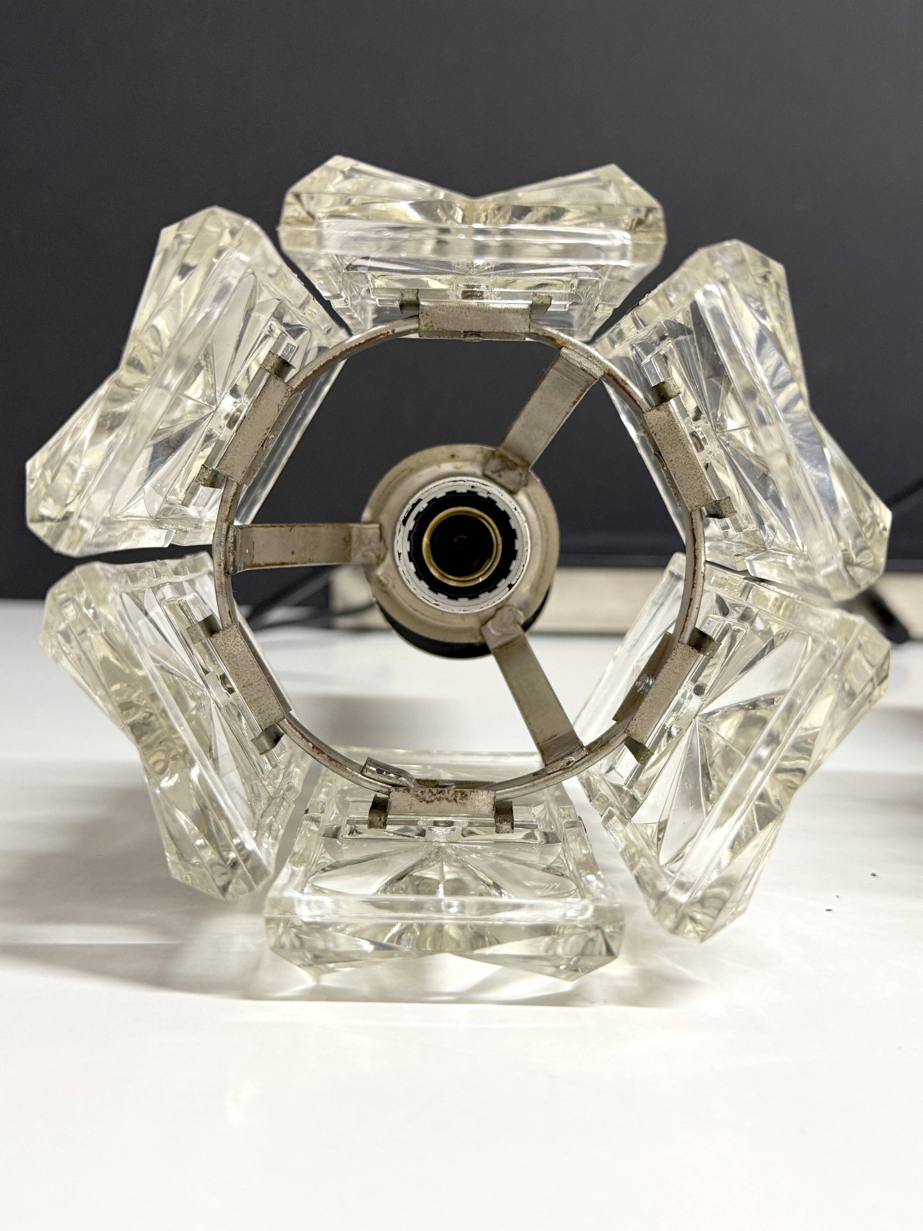 Old Vintage 4-Light Suspension Light Fixture Kinkeldey Style 60's 70's