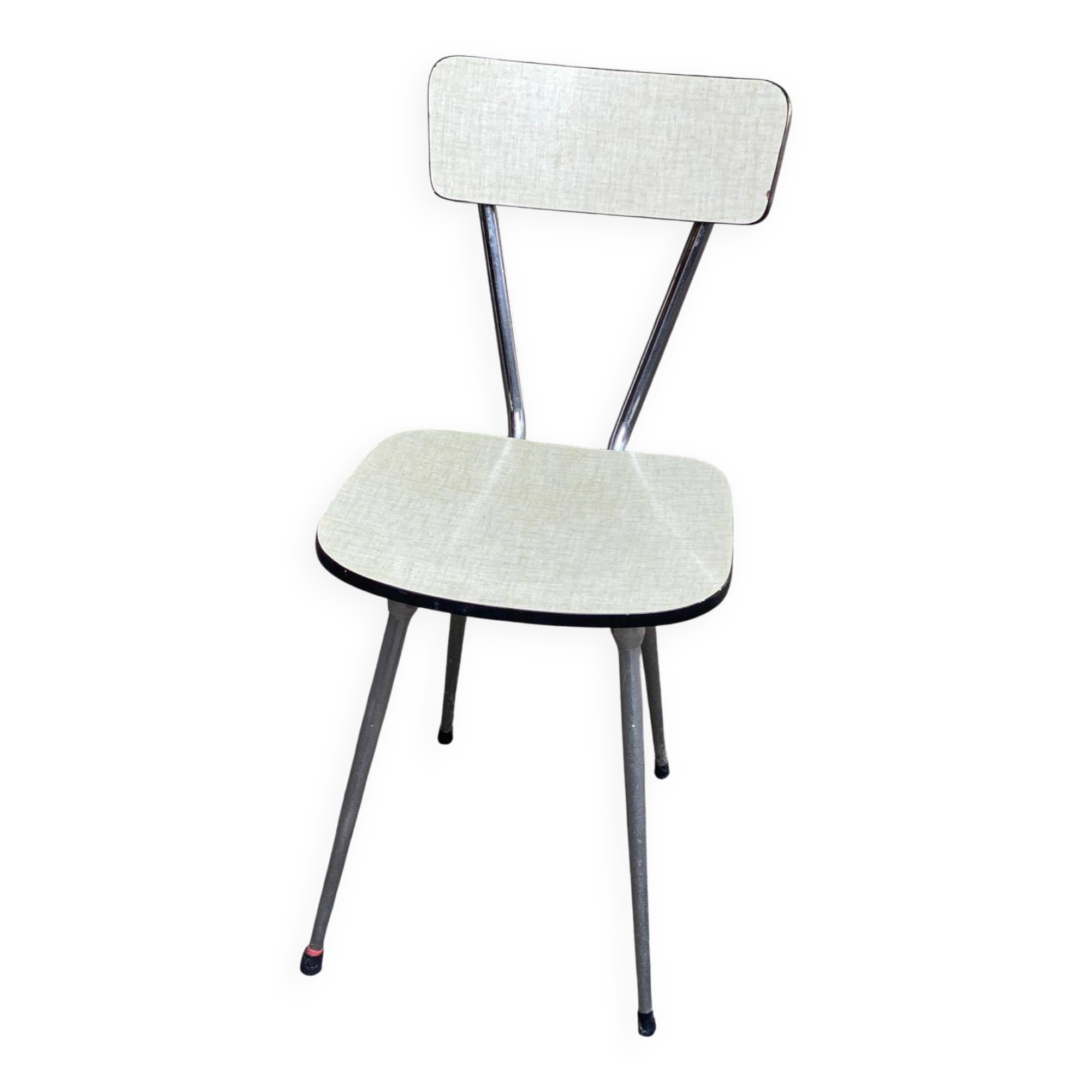 Chaise formica vert kaki ETS Sanec Limoges