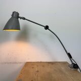Large Grey Industrial Workshop Table Lamp, 1960s