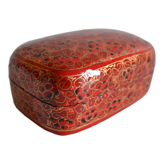 Jewelry box hand-painted mache paper india twentieth