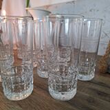 10 vintage water or aperitif glasses