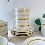 St Amand 10-person coffee service – Vintage white and gold porcelain