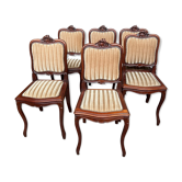 Set of six Rococo style chairs solid wood.