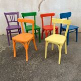 Set of 6 painted bistro chairs