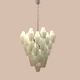 Italian white polygon glass chandelier, 1980s