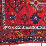 Handmade vintage Persian Hamadan rug 3.2' x 6.2' (100cm x 191cm) 1970s