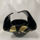 Black Murano-Style Art Glass Centerpiece Bowl with Gold Leaf Accents