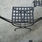 Set of 4 solid wrought iron chairs