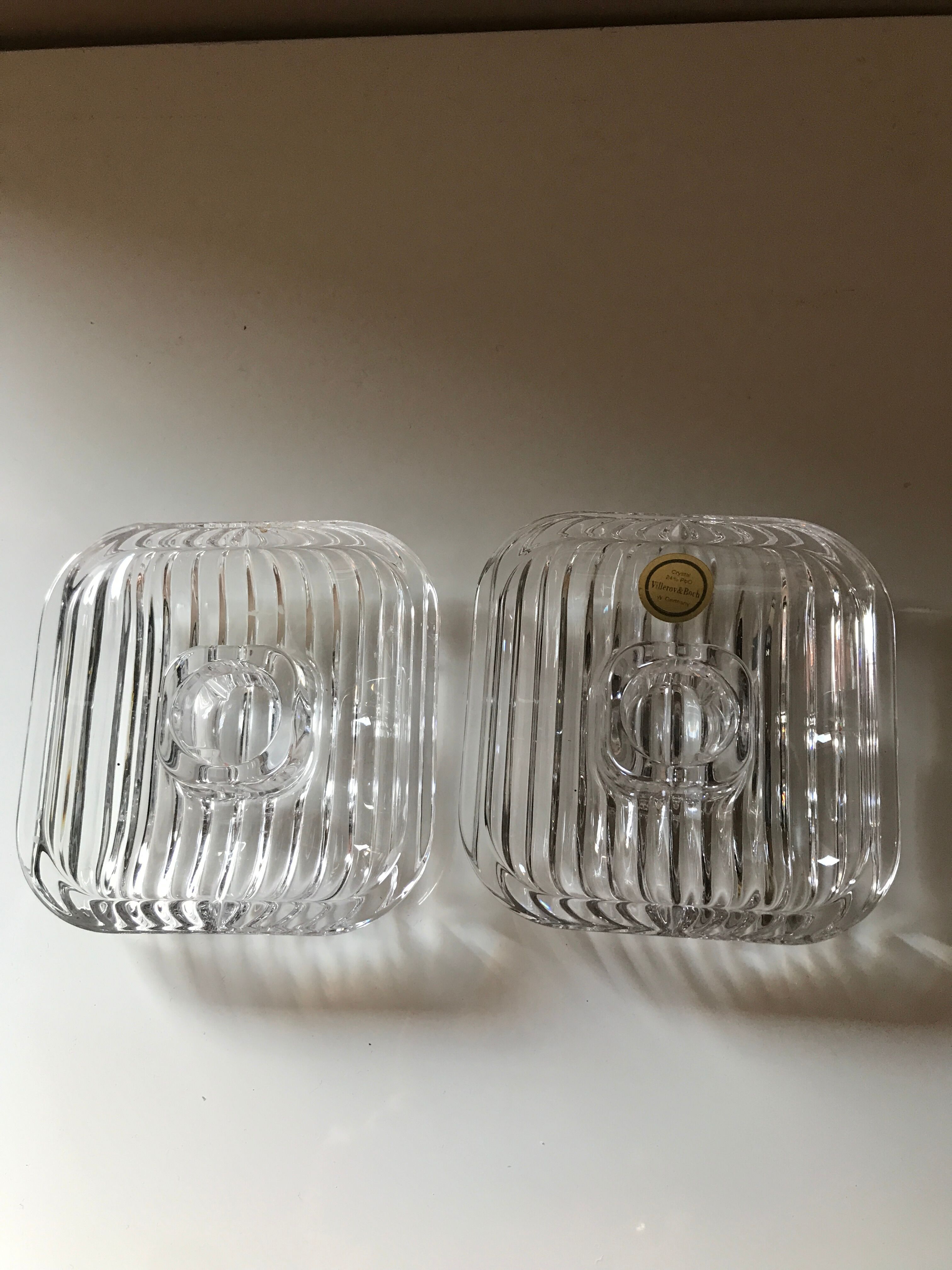 Set of 2 Villeroy and Boch crystal candle holders