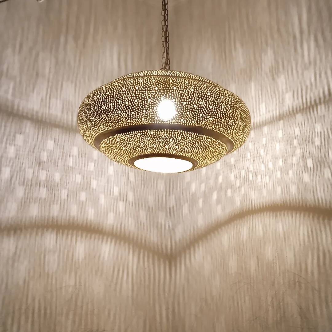Moroccan brass pendant light