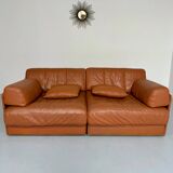 DESEDE ds 76 vintage design camel leather 2-seater sofa