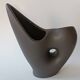 Free-form anthracite grey ceramic vase, Louis Giraud, Vallauris