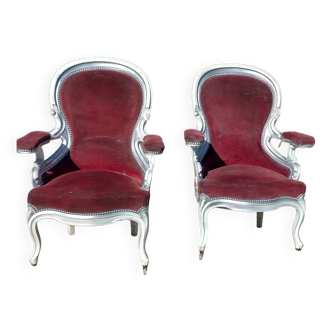 Set of 2 Louis Philippe armchairs