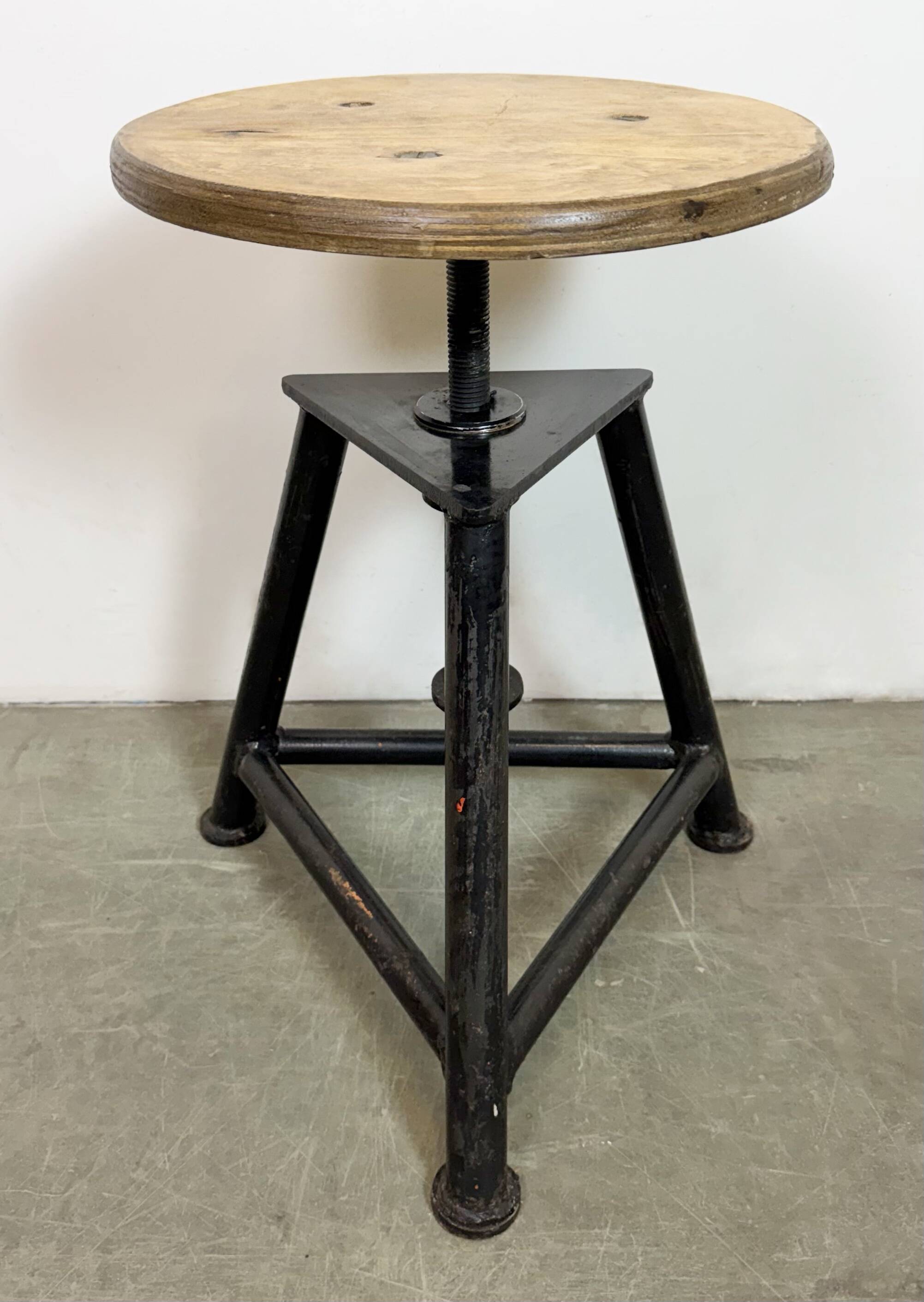 Black Industrial Workshop Swivel Stool, 1960s