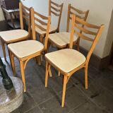 Chaises Baumann Bistrot Vintage Skaï Blanc