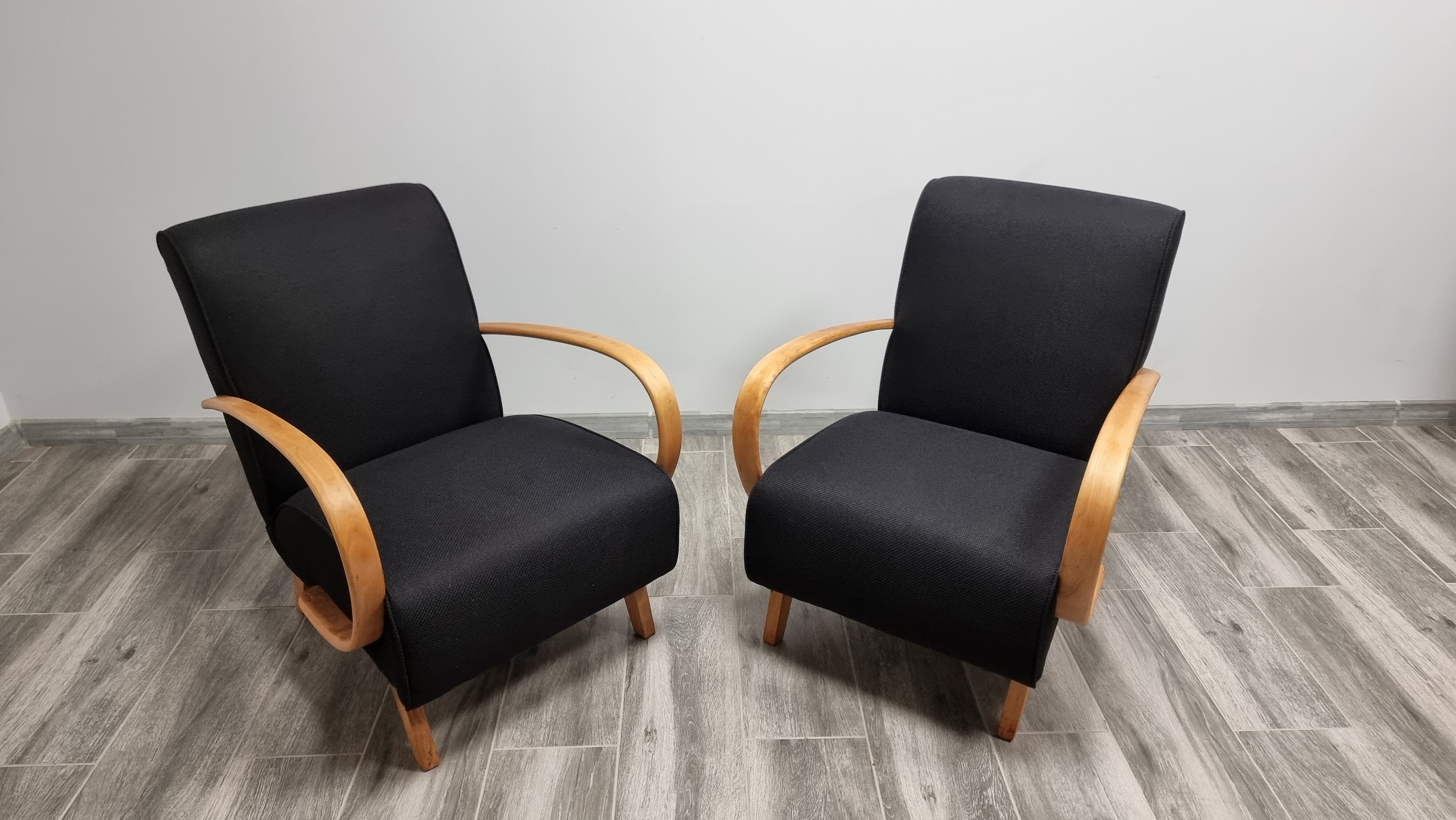 Restored armchairs by Jindrich Halabala