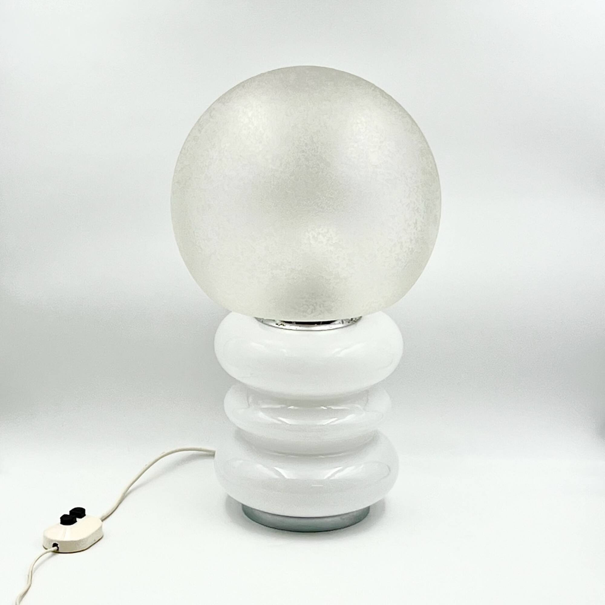 Large Murano Glass Table Lamp with Ice Crystal Effect, 1960s