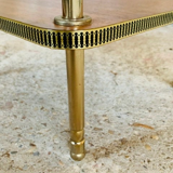 Three-shelf side table in teak and brass 60/70s