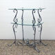 Mid-century two-tier coffee table in chromed brass and crystal