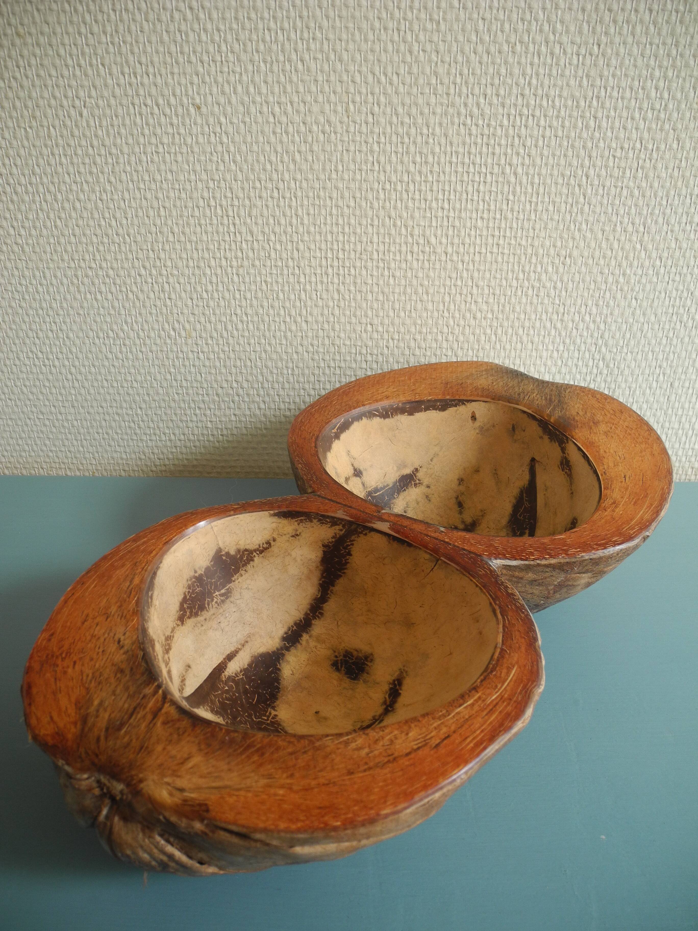 Old pocket tray coconut vintage decoration serving tray bowl