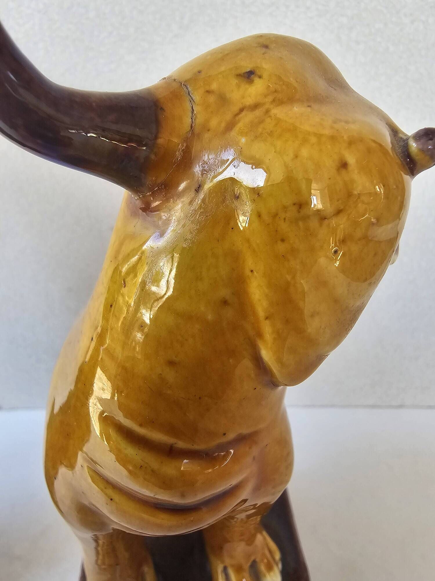 Porcelain Sculpture Pair of Chinese Foo Dogs (Sancai)