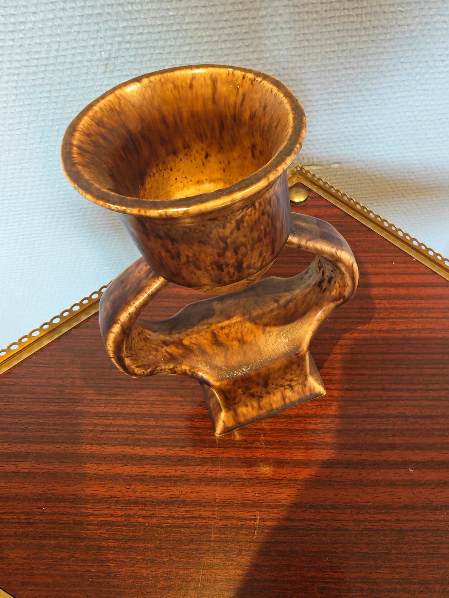 Superb Vintage Ceramic Candle Holder – Modernist & Brutalist Design