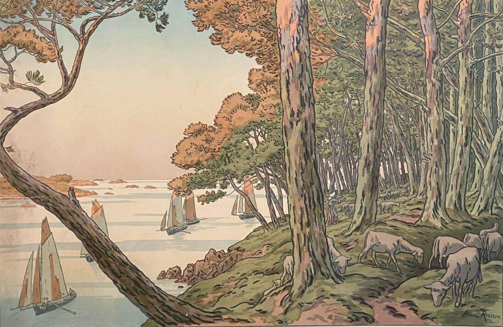 Lithograph by Henri Rivière Summer Evening - Aspects of Nature