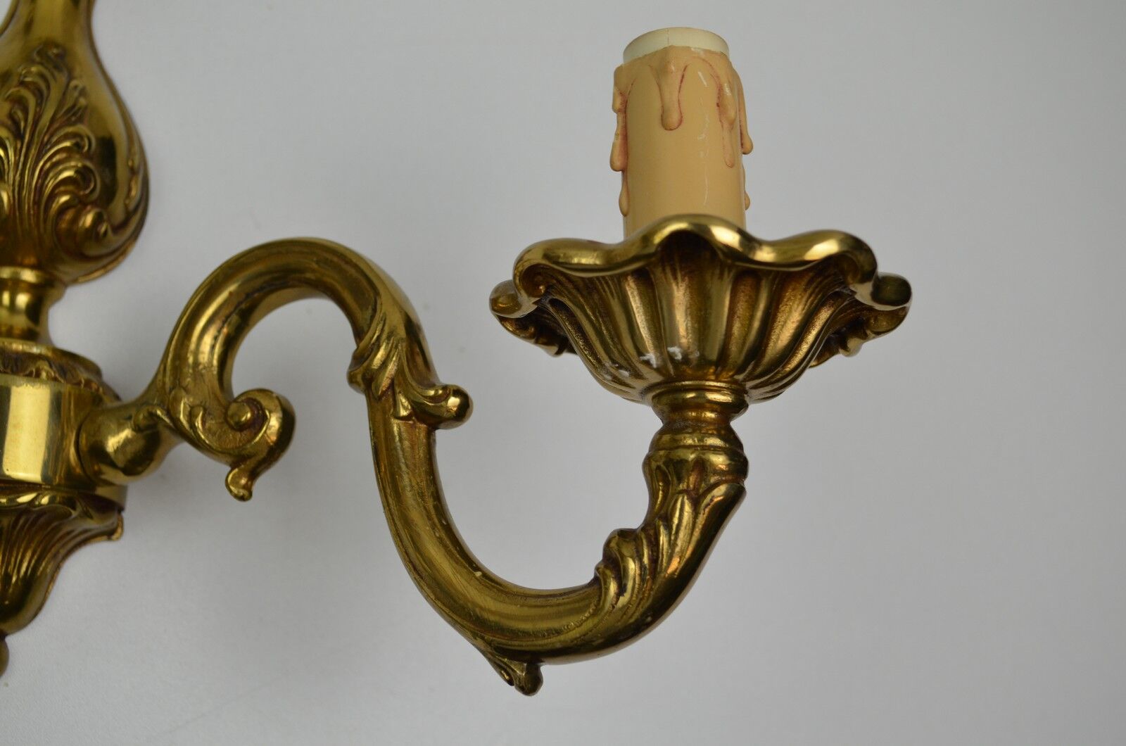 Pair of wall lamps with two lights in Louis XV style bronze