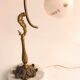 French Art Nouveau bronze and marble lamp