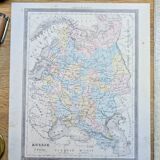 Russia, old map, printed in 1852.