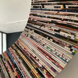 Vintage round mirror made of paper rolls