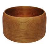 Large Danish bowl in turned ash wood 1970s.