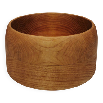 Large Danish bowl in turned ash wood 1970s.
