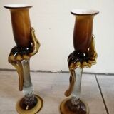 Pair of murano candle holders
