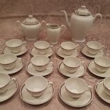 Complete art deco service in Limoges porcelain 12 cups