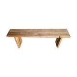 Old patinated solid wood bench 140cm